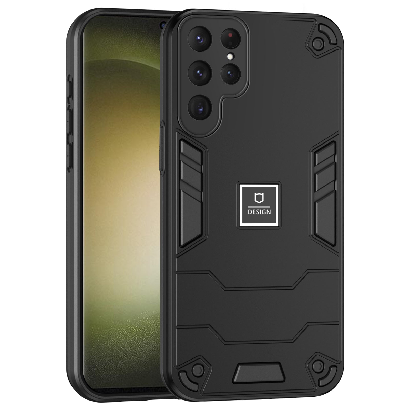 2 in 1 Case for Samsung Galaxy S24 Ultra PC + TPU Shockproof Protection Cell Phone Cover - Black 2 in 1 Case for Samsung Galaxy S24 Ultra PC + TPU Shockproof Protection Cell Phone Cover - Black